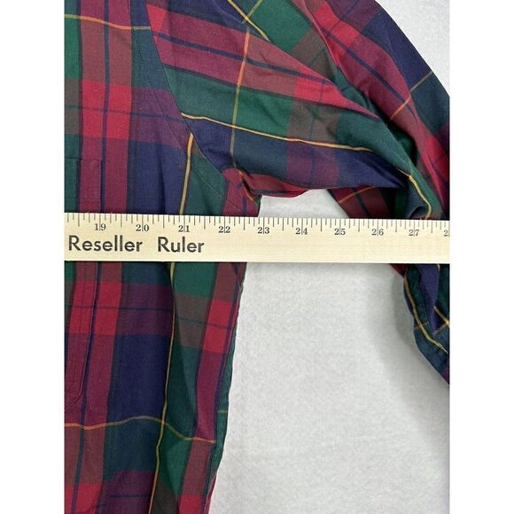 Gant Mens Size Large Red Green Foxhunt Plaid Button Up Long Sleeve Shirt - Picture 8 of 9